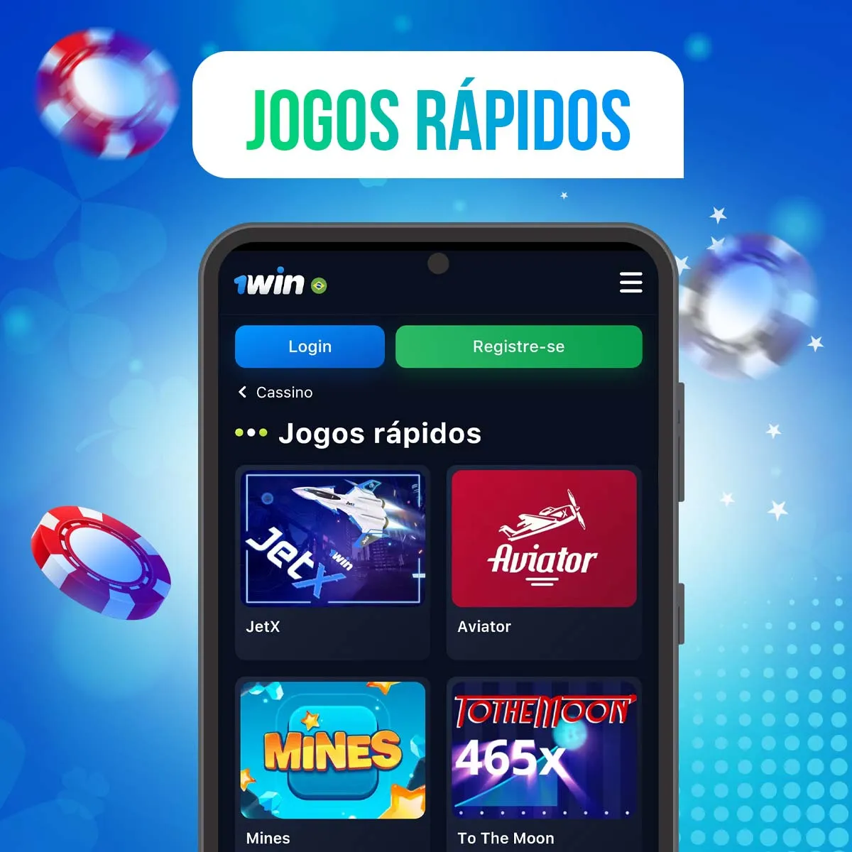 Jogos rápidos no aplicativo 1win