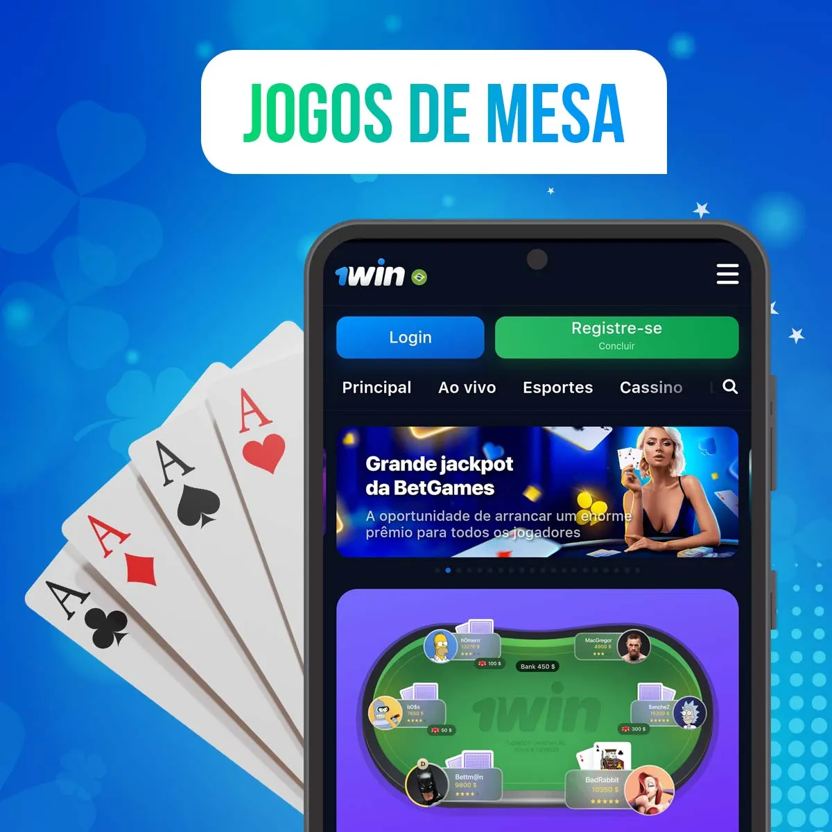 Jogos de mesa no aplicativo 1win