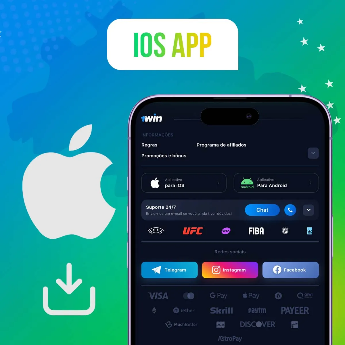 Revisão da instalação do aplicativo para ios da casa de apostas 1win no Brasil