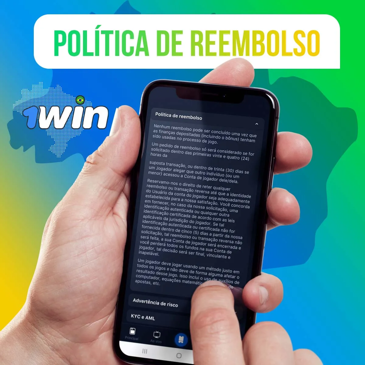 Política de reembolso casa de apostas 1win