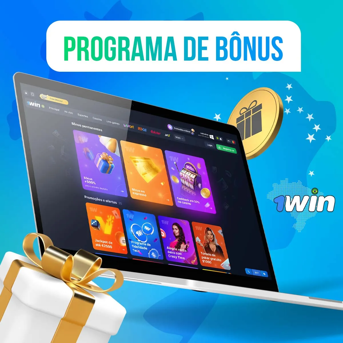 Visão geral do programa de bônus da casa de apostas 1win no Brasil