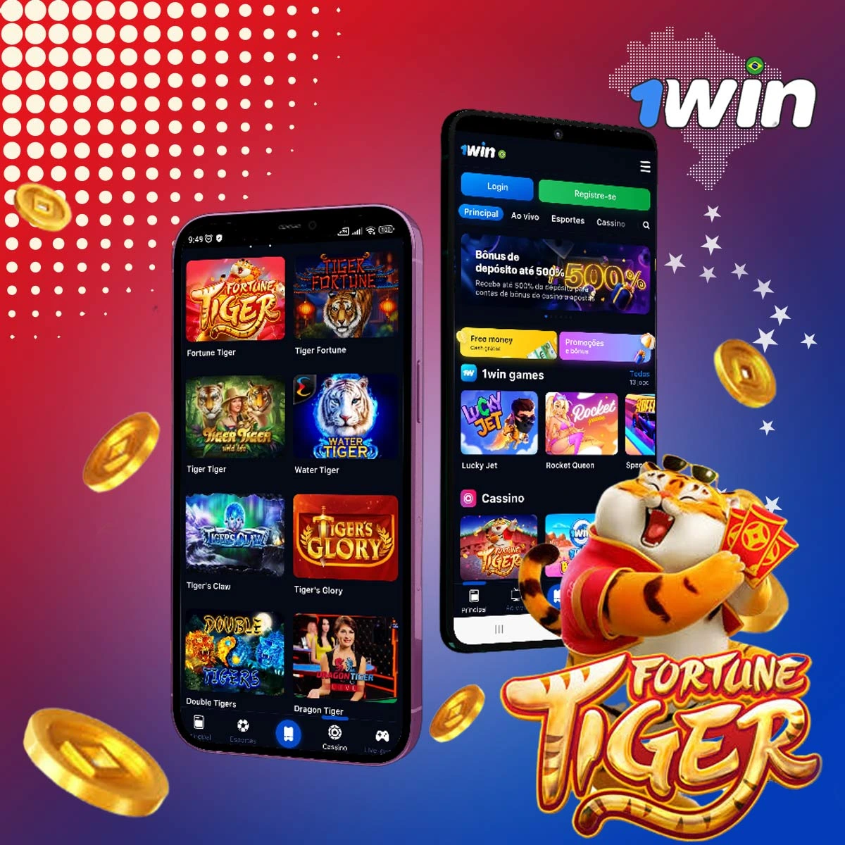 Como faço para baixar e instalar o aplicativo móvel 1Win no meu dispositivo Android e iOS no Brasil?