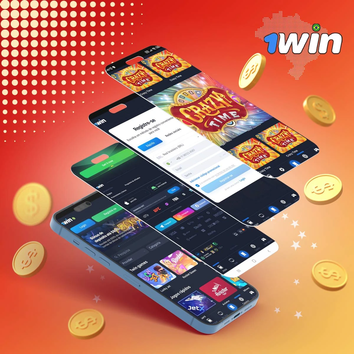 Começando bem no 1win Crazy Time pela primeira vez