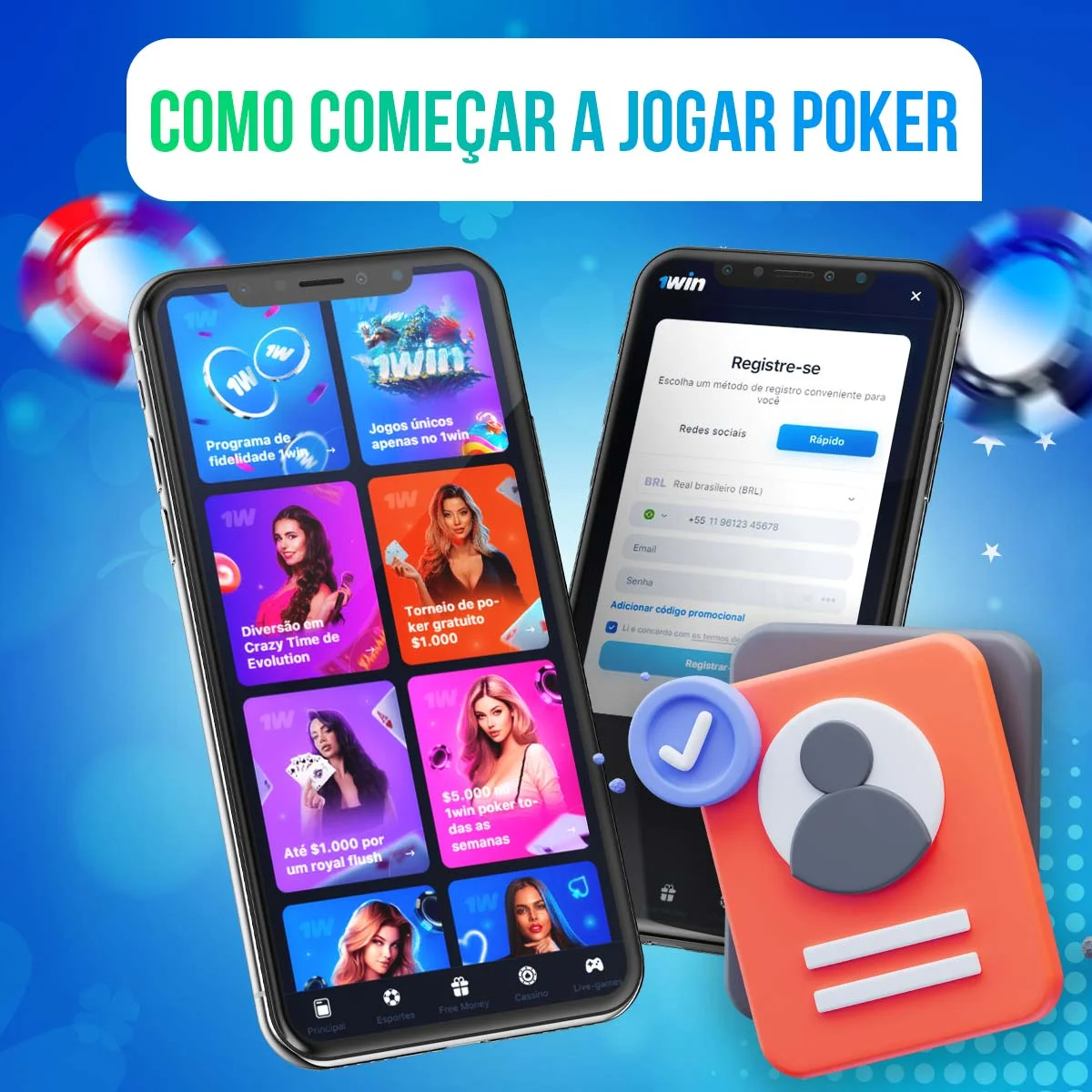 Instruções sobre como começar a jogar no 1win Poker