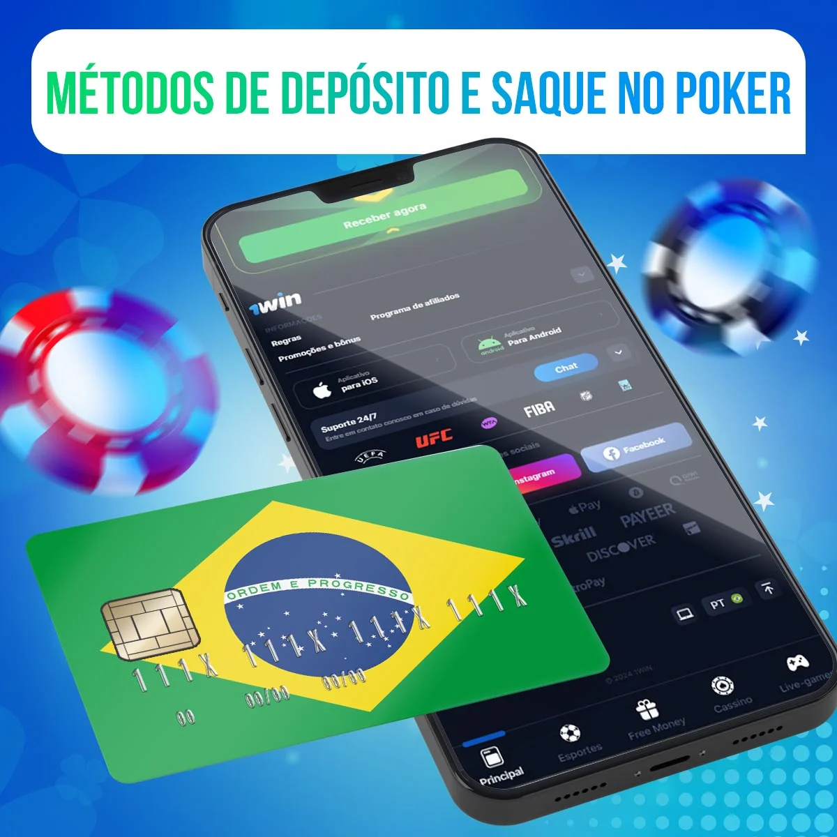 Métodos de Depósito e Levantamento no 1Win Poker