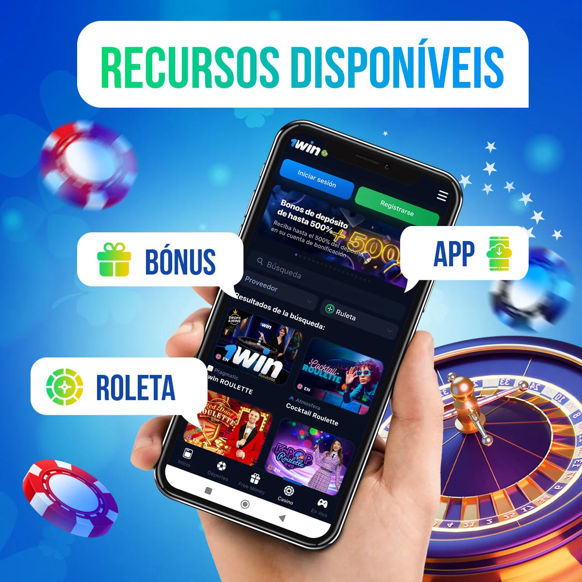 Funções disponíveis para as apostas na roleta