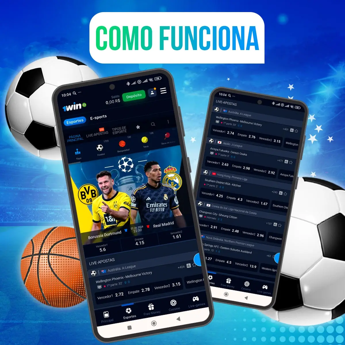 Principais características o app 1win Esportes