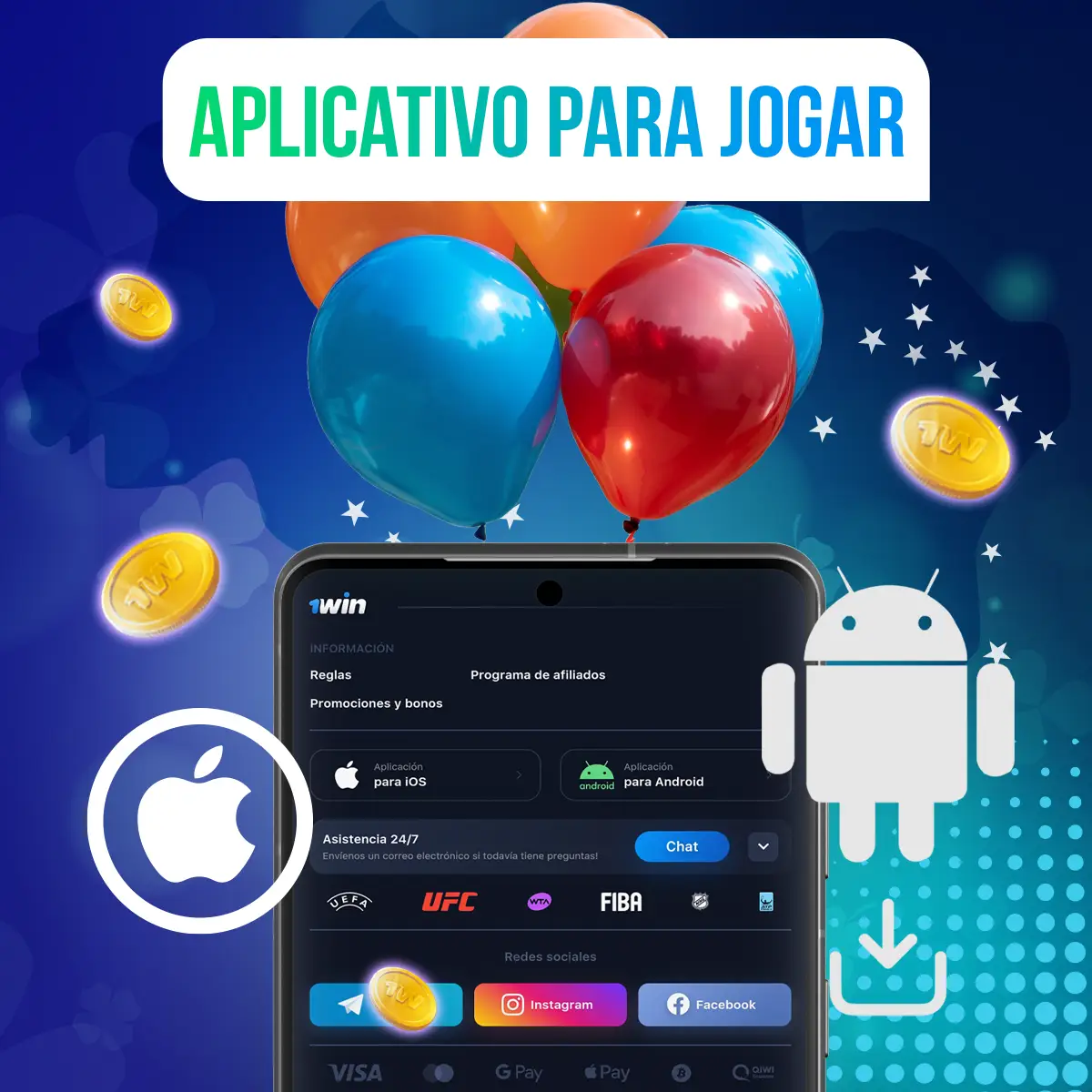 App da 1Win para jogar o Balloon