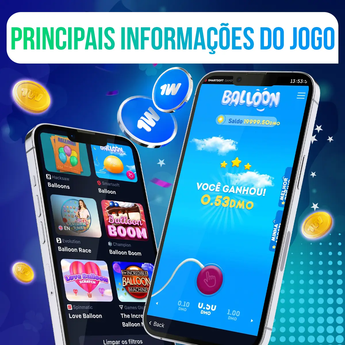 Principais informações do jogo Balloon 1win