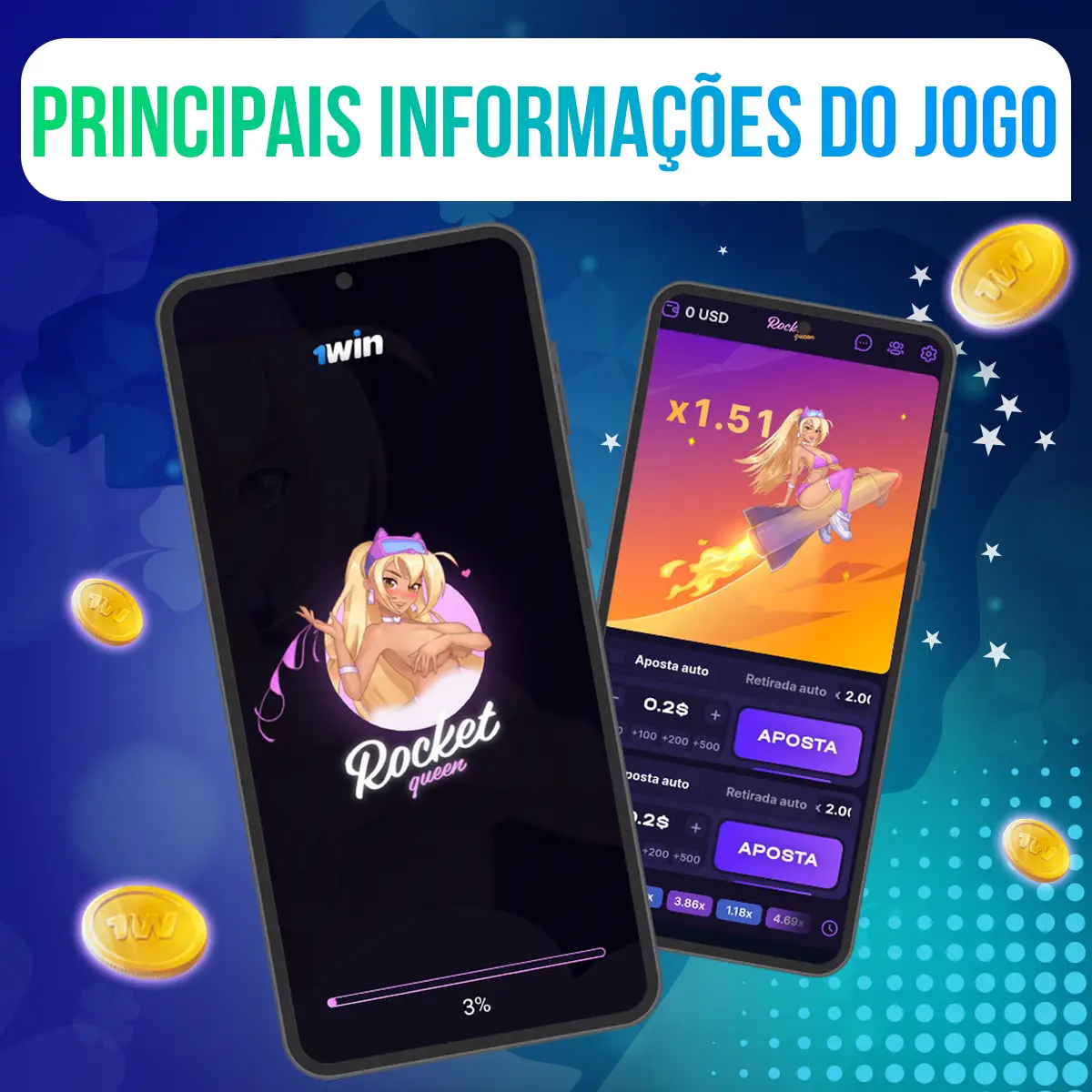 Jogo Rocket Queen 1Win