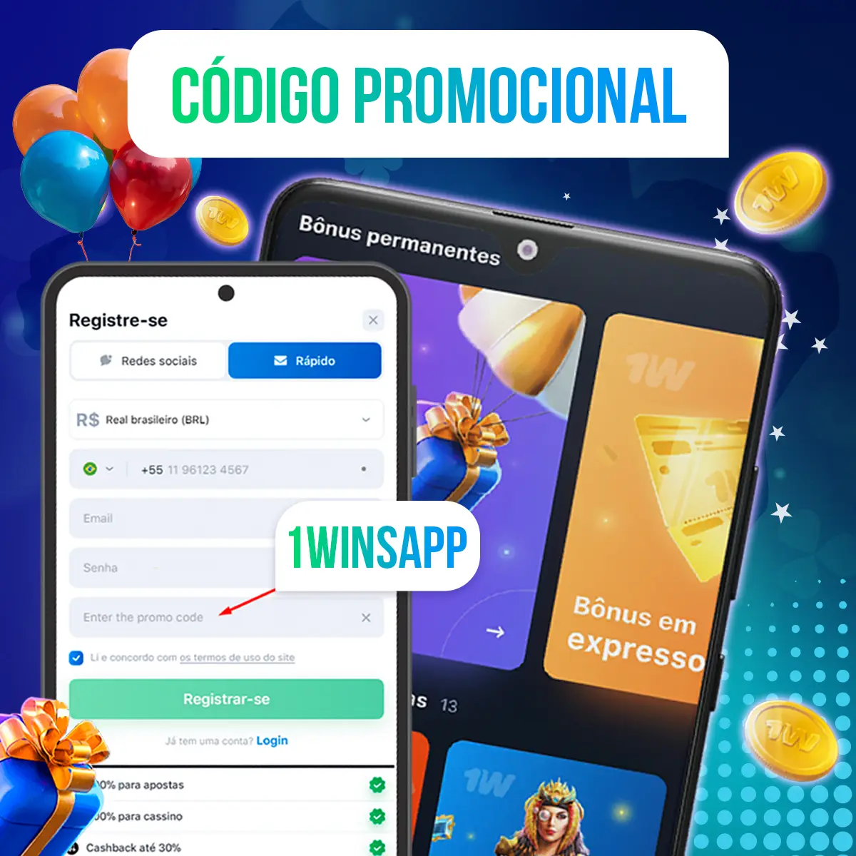 Code promocional 1Win Balloon